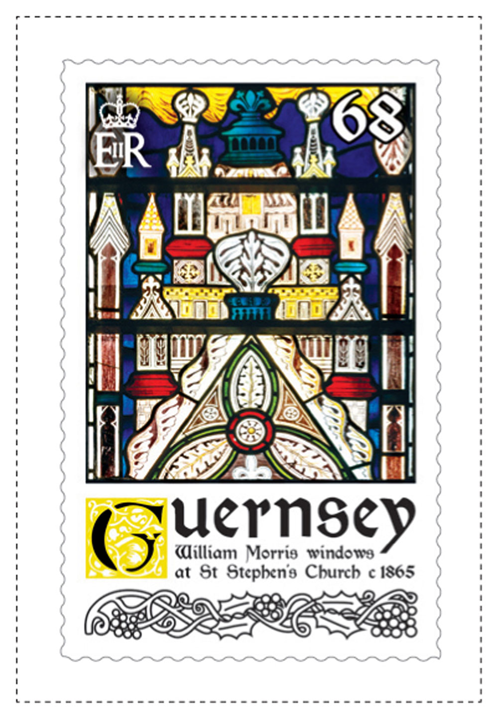 68p Stamp William Morris Stained Glass Windows